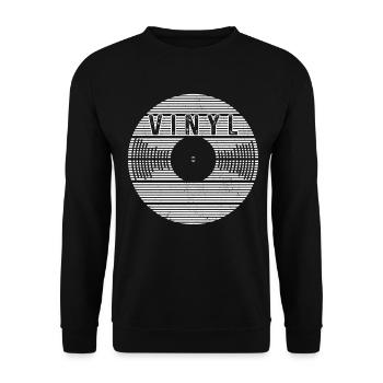 Vinyl Schallplatte Sammler DJ Geschenk - Unisex Pullover - Schwarz - Vorne - Alina (178cm) & Michal (187cm)