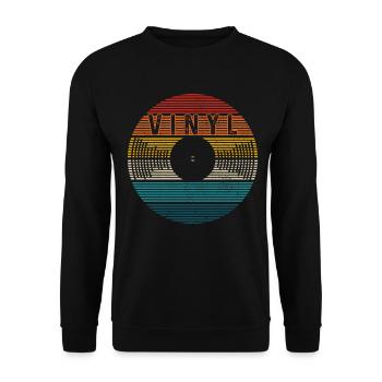 Vinyl Schallplatte Sammler DJ Geschenk - Unisex Pullover - Schwarz - Vorne - Alina (178cm) & Michal (187cm)