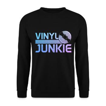 Vinyl Schallplatte Sammler DJ Geschenk - Unisex Pullover - Schwarz - Vorne - Alina (178cm) & Michal (187cm)
