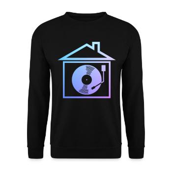 House Music Rave Vinyl Schallplatte DJ - Unisex Pullover - Schwarz - Vorne - Alina (178cm) & Michal (187cm)