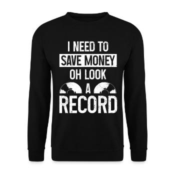 Vinyl Schallplatte Sammler DJ Geschenk - Unisex Pullover - Schwarz - Vorne - Alina (178cm) & Michal (187cm)