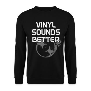Vinyl Schallplatte Sammler DJ Geschenk - Unisex Pullover - Schwarz - Vorne - Alina (178cm) & Michal (187cm)