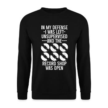 Vinyl Schallplatte Sammler DJ Geschenk - Unisex Pullover - Schwarz - Vorne - Alina (178cm) & Michal (187cm)