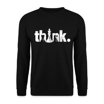 Schach Schachspieler Geschenk - Unisex Pullover - Schwarz - Vorne - Alina (178cm) & Michal (187cm)
