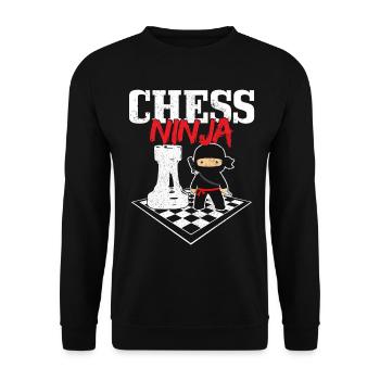Cadeau de joueur d’échecs Ninja Chess - Sweat-shirt Unisexe - noir - Devant - Alina (178cm) & Michal (187cm)