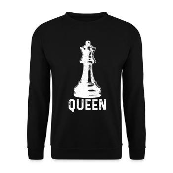 Schach Schachspieler Geschenk - Unisex Pullover - Schwarz - Vorne - Alina (178cm) & Michal (187cm)