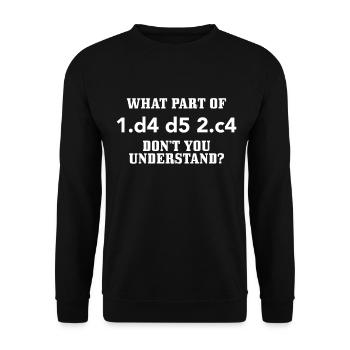 Schach Schachspieler Geschenk - Unisex Pullover - Schwarz - Vorne - Alina (178cm) & Michal (187cm)