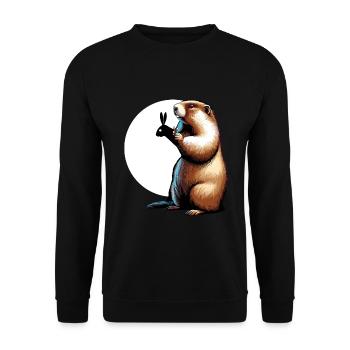Marmot Groundhog Day Groundhog Day USA Funny - Unisex Sweatshirt - black - Front - Alina (178cm) & Michal (187cm)