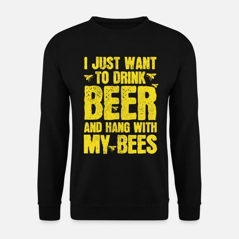 Imker Geschenk Bienen & Bier - Unisex Pullover - Schwarz