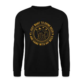 Beekeeper Gift Bees & Beer - Unisex Sweatshirt - black - Front - Alina (178cm) & Michal (187cm)