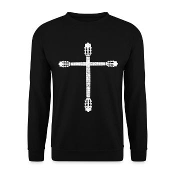 Guitare Croix Vintage guitariste cadeau - Sweat-shirt Unisexe - noir - Devant - Alina (178cm) & Michal (187cm)