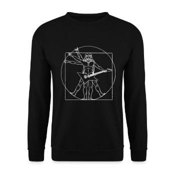 Guitar Vintage Guitarist Gift - Unisex Sweatshirt - black - Front - Alina (178cm) & Michal (187cm)