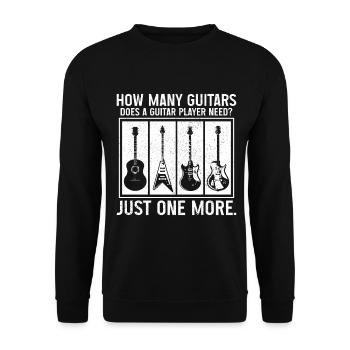 Guitar Vintage Guitarist Gift - Unisex Sweatshirt - black - Front - Alina (178cm) & Michal (187cm)
