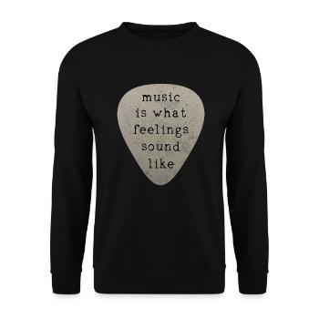 Gitarre Vintage Gitarrist Geschenk - Unisex Pullover - Schwarz - Vorne - Alina (178cm) & Michal (187cm)