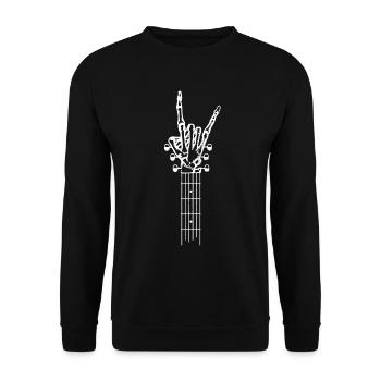 Gitarre Vintage Gitarrist Geschenk - Unisex Pullover - Schwarz - Vorne - Alina (178cm) & Michal (187cm)
