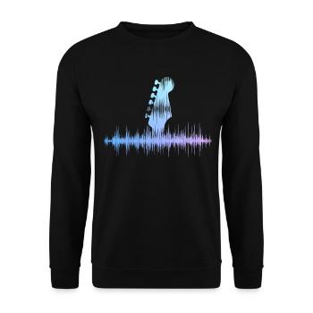 Gitarre Vintage Gitarrist Geschenk - Unisex Pullover - Schwarz - Vorne - Alina (178cm) & Michal (187cm)