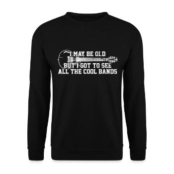 Gitarre Vintage Gitarrist Geschenk - Unisex Pullover - Schwarz - Vorne - Alina (178cm) & Michal (187cm)