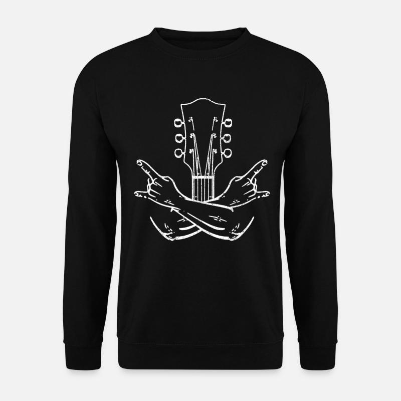 Gitarre Vintage Gitarrist Geschenk - Unisex Pullover - Schwarz