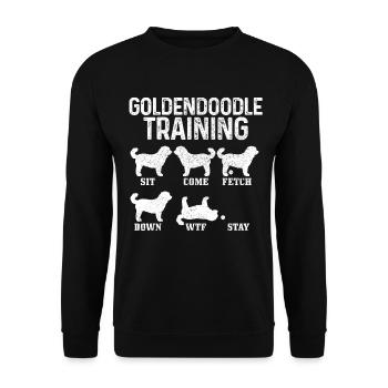 Goldendoodle Dog The Dood Gift - Unisex Sweatshirt - black - Front - Alina (178cm) & Michal (187cm)
