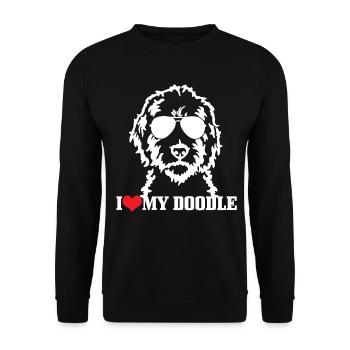 Goldendoodle Hund The Dood Geschenk - Unisex Pullover - Schwarz - Vorne - Alina (178cm) & Michal (187cm)