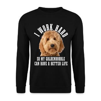 Goldendoodle Dog The Dood Gift - Unisex Sweatshirt - black - Front - Alina (178cm) & Michal (187cm)