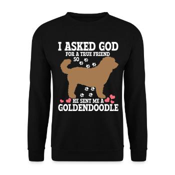 Goldendoodle Dog The Dood Gift - Unisex Sweatshirt - black - Front - Alina (178cm) & Michal (187cm)