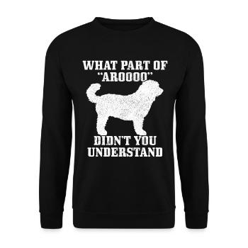 Goldendoodle Hund Lustig Geschenk - Unisex Pullover - Schwarz - Vorne - Alina (178cm) & Michal (187cm)