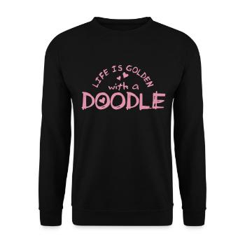 Goldendoodle Dog The Dood Gift - Unisex Sweatshirt - black - Front - Alina (178cm) & Michal (187cm)