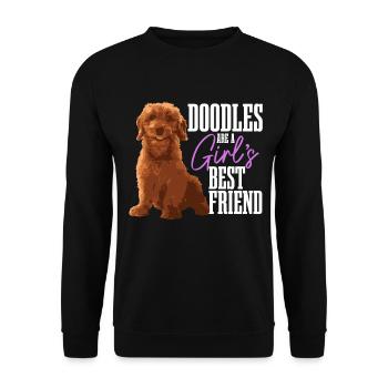 Goldendoodle Dog The Dood Gift - Unisex Sweatshirt - black - Front - Alina (178cm) & Michal (187cm)