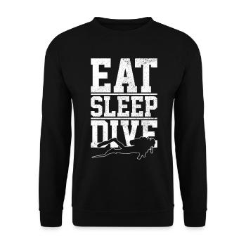 Diving Funny Vintage Diver Gift - Unisex Sweatshirt - black - Front - Alina (178cm) & Michal (187cm)