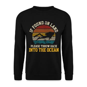 Tauchen Lustig Vintage Taucher Geschenk - Unisex Pullover - Schwarz - Vorne - Alina (178cm) & Michal (187cm)