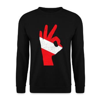 Tauchen Lustig Vintage Taucher Geschenk - Unisex Pullover - Schwarz - Vorne - Alina (178cm) & Michal (187cm)