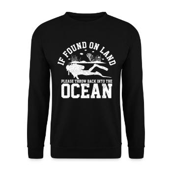 Diving Funny Vintage Diver Gift - Unisex Sweatshirt - black - Front - Alina (178cm) & Michal (187cm)