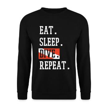 Diving Funny Vintage Diver Gift - Unisex Sweatshirt - black - Front - Alina (178cm) & Michal (187cm)