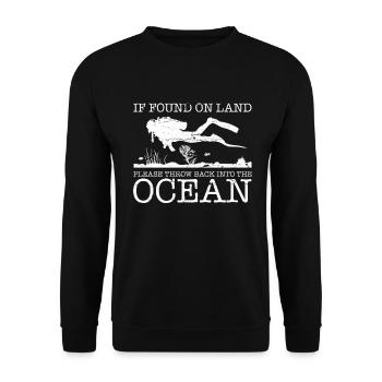 Diving Funny Vintage Diver Gift - Unisex Sweatshirt - black - Front - Alina (178cm) & Michal (187cm)