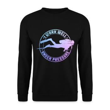 Tauchen Lustig Vintage Taucher Geschenk - Unisex Pullover - Schwarz - Vorne - Alina (178cm) & Michal (187cm)