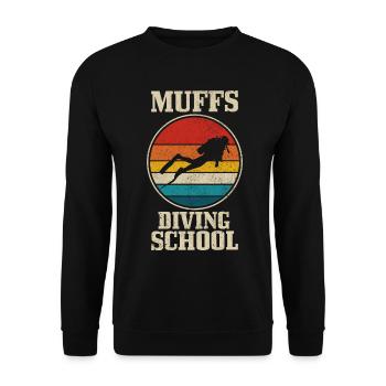 Diving Funny Vintage Diver Gift - Unisex Sweatshirt - black - Front - Alina (178cm) & Michal (187cm)