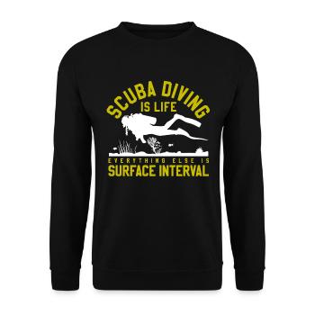 Tauchen Lustig Vintage Taucher Geschenk - Unisex Pullover - Schwarz - Vorne - Alina (178cm) & Michal (187cm)