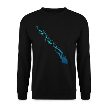 Diving Funny Vintage Diver Gift - Unisex Sweatshirt - black - Front - Alina (178cm) & Michal (187cm)
