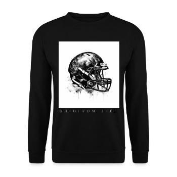 Gridiron Football American Game Touchdown-Helm - Unisex Pullover - Schwarz - Vorne - Alina (178cm) & Michal (187cm)