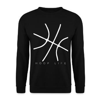 Hoop Basketball Player Ball Macro Graphic - Unisex Sweatshirt - black - Front - Alina (178cm) & Michal (187cm)