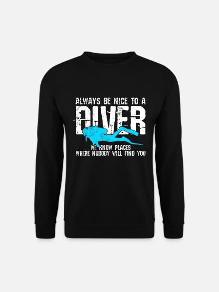 Tauchen Lustig Vintage Taucher Geschenk - Unisex Pullover - Schwarz
