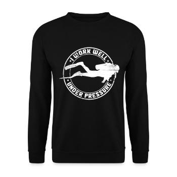 Tauchen Lustig Vintage Taucher Geschenk - Unisex Pullover - Schwarz - Vorne - Alina (178cm) & Michal (187cm)