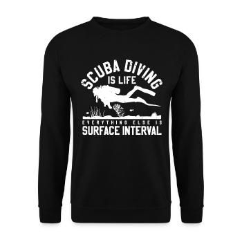 Tauchen Lustig Vintage Taucher Geschenk - Unisex Pullover - Schwarz - Vorne - Alina (178cm) & Michal (187cm)