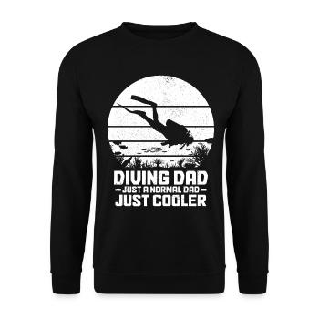 Diving Funny Vintage Diver Gift - Unisex Sweatshirt - black - Front - Alina (178cm) & Michal (187cm)