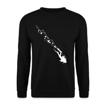 Diving Funny Vintage Diver Gift - Unisex Sweatshirt - black - Front - Alina (178cm) & Michal (187cm)