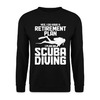 Diving Funny Vintage Diver Gift - Unisex Sweatshirt - black - Front - Alina (178cm) & Michal (187cm)