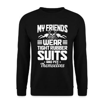 Diving Funny Vintage Diver Gift - Unisex Sweatshirt - black - Front - Alina (178cm) & Michal (187cm)