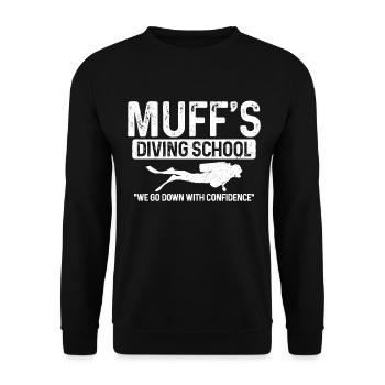 Diving Funny Vintage Diver Gift - Unisex Sweatshirt - black - Front - Alina (178cm) & Michal (187cm)