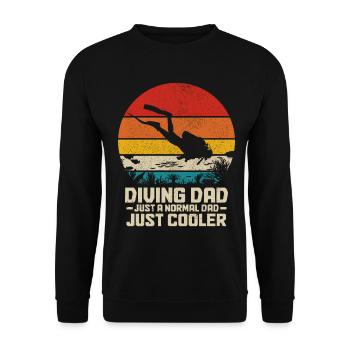 Diving Funny Vintage Diver Gift - Unisex Sweatshirt - black - Front - Alina (178cm) & Michal (187cm)